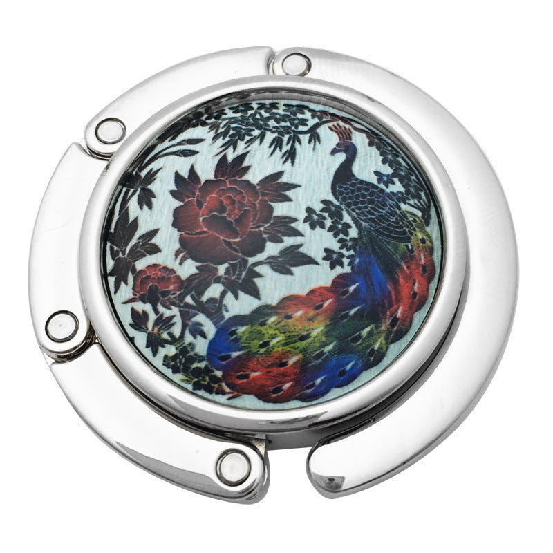 Creative Folding Round Ceramic Hanging Bag Hook