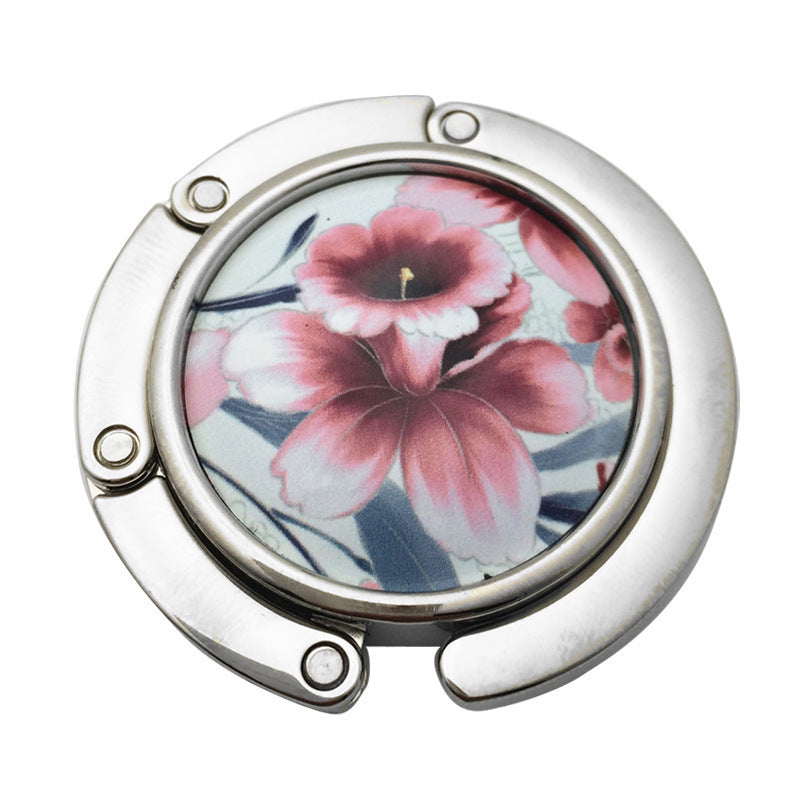 Creative Folding Round Ceramic Hanging Bag Hook