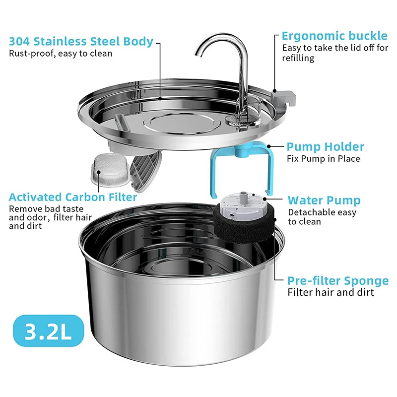 freshflow cat dog pet water fountain dispenser filters