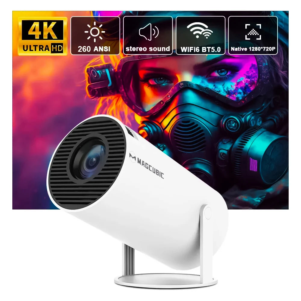 mini projector hy300 pro projector short throw 4k home theater screen video LCD android smart hy300 portable projectors Outdoors Mini Video Projector 4K Home Theater Portable 130inch Screen Projection Display WIFI BT HY300 Pro Smart Projectors