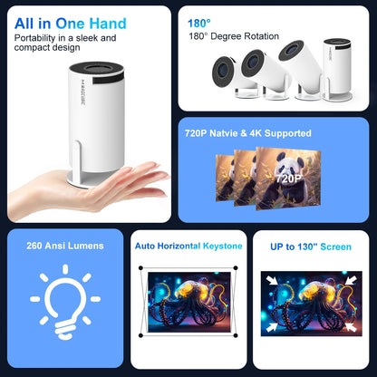 mini projector hy300 pro projector short throw 4k home theater screen video LCD android smart hy300 portable projectors Outdoors Mini Video Projector 4K Home Theater Portable 130inch Screen Projection Display WIFI BT HY300 Pro Smart Projector