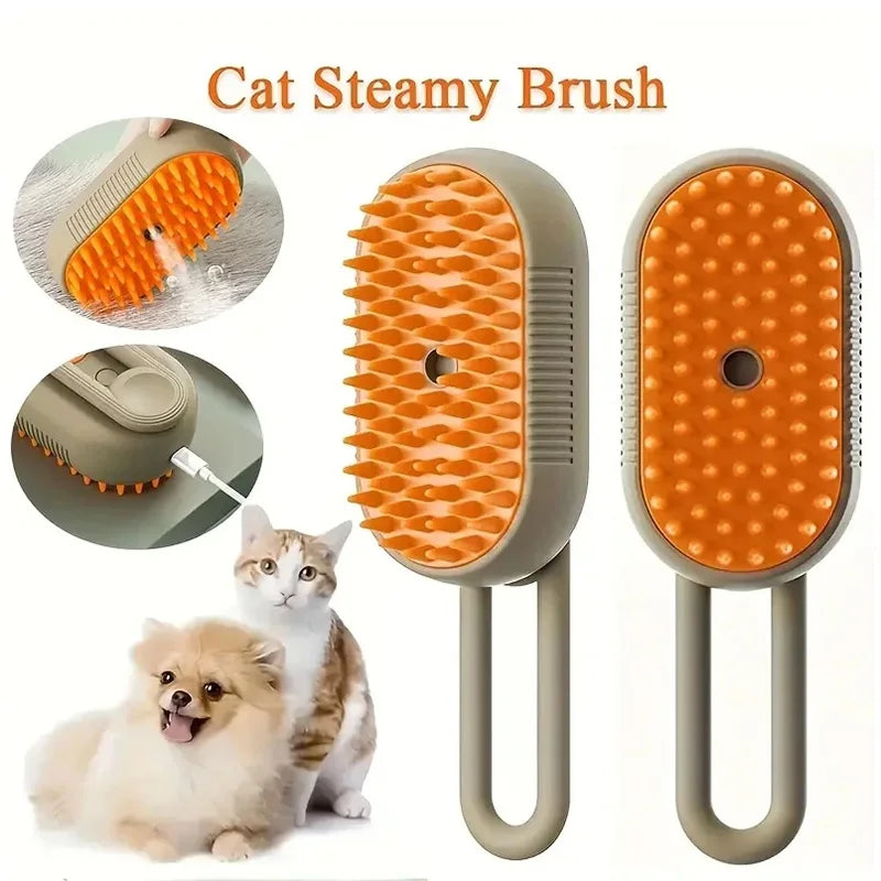 3-in-1 Dog & Cat Steam Hair Brush