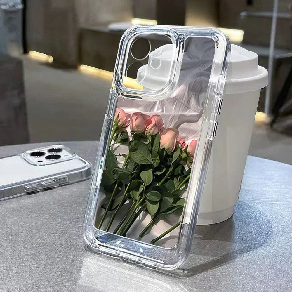 Pink Roses Clear Case for iPhone 16