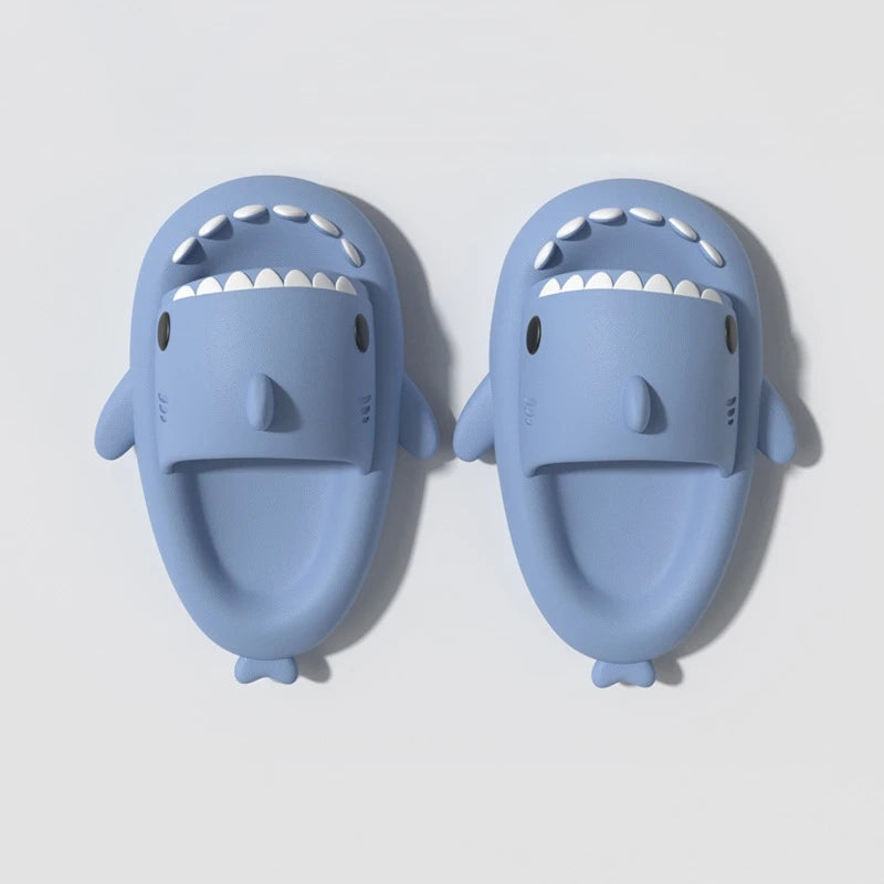 blue shark slippers for kids and adults