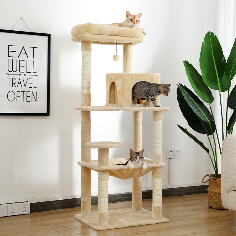 luxury cat tree house tower beige